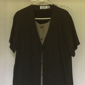 NEW Alfred Dunner Black and beige pant suit